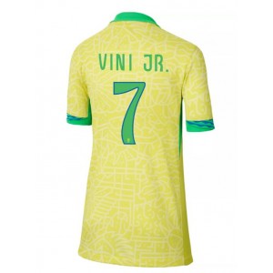 Fotbalové Dres Brazílie Vinicius Junior #7 Dámské Domácí Oblečení Copa America 2024 Krátký Rukáv